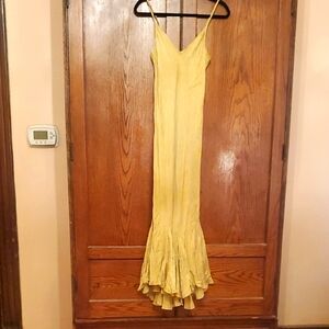 MES DEMOISELLES PARIS SIZE 42 Elegant Yellow Maxi Dress With Subtle Pattern